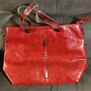 NWOT J FRANCIS‎ Red Faux Leather Purse